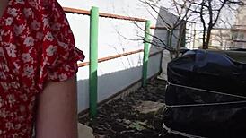 i drove to the ranch and banged this hot brunette farmer's big tits ass