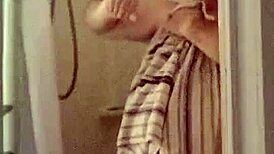 Shower play after vacuum cock fun with cleaning lady