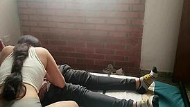 Beautiful teen deepthroats full cock with intense handjob