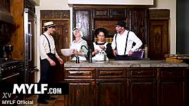 Milf's work screw-up earns her big cock deep in the ass creampie