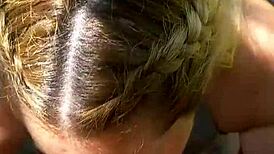 chubby blonde goddess sloppy deepthroats bbc morning facial cum swallow breakfast