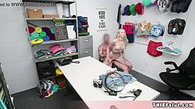 Security Guard Jack Vegas Punishes Shoplifter Lily Larimar's Petite Holes