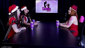 Isadora Closel hits swing house with boyfriend in sheer red