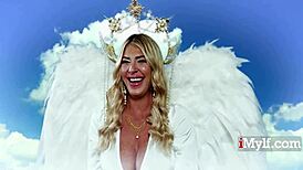 lolly dames rides giovanni's juicy big cock