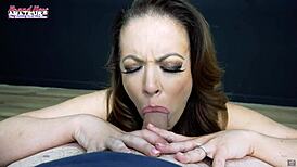 petite curvy brunette carmen valentina delivers sloppy deepthroat and hard pounding action