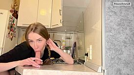 Whoa, I ripped my panties wide open for easy masturbation and blowjob!