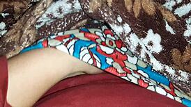 stepsister's leg massage turns me on for secret blanket masturbation thrill