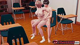 big titted college coed stacy in shiny pantyhose teases monster cock with thighjob then jumps wildly bouncing boobs for moans anal piledriver creampie 😍💦