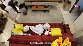 hot wife thay ksada takes delivery boy's cock deep on sofa cuckold style 🔥🍆