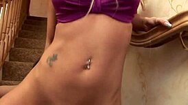 husband bends lover over hotel stairs for doggy anal assfucking titty fuck before leaving