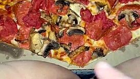 saudi arabian snowwhite teen sneaks pizza chocolate cheese masturbation fetish in la – squirting everywhere