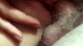 Wet pussy endures intense close-up pounding
