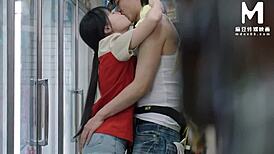 Hey clerk, wanna fuck this big-titted asian at work?