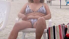 omg i flashed my hairy pussy on beach & stepson blasted huge cumshot there!! 🏖️💦