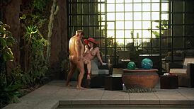 Mature brunette slut rides hairy pussy on big cock outdoors in heels. Doggystyle pounding leads to messy facial cumshot.