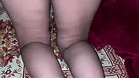 stranger anal fucks mature big ass wife in kitchen while hubby checks pussy