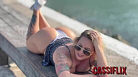 big black stud pounds her ass and pussy in beachfront car backseat