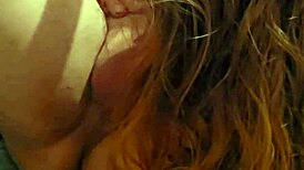 Sexy redhead deepthroats cock licks balls and teases ass