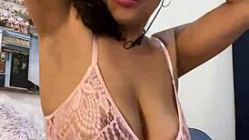 Watch Anna Maria's mature latina curves rip from pink lingerie?