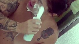 After shower filming offers tight ass doggy style to naughty guy