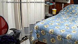 headache hit so i hid a secret cam at home and caught her big latina ass in cuckold reality action