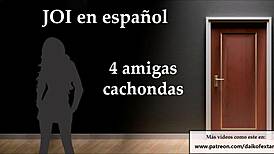 Four friends invite you to their holiday party for steamy joi instructions