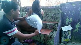 colombian street prostitute gets muff dived and anal fucked outdoors