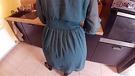 Generous Blonde Housewife Pulls Big Panties Aside For Pov Doggystyle In Kitchen