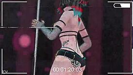 Vrchat pole dancing montage with smooth spins and seductive moves.