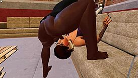 interracial babe must deepthroat huge cock for facial blowjob game