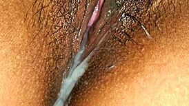 watch this latina milf's dripping wet pussy get creamy close-up pounding ending