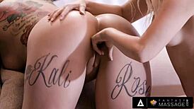 Fantasy Massage Lesbians Go Wild in Threesome 69 Face Sitting Orgasm!