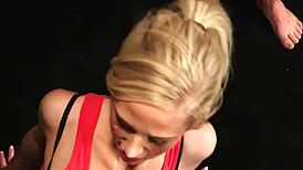 classy bimbo bombshell drowns in facials gulping every hot load