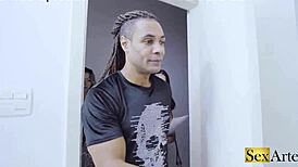 brazilian curvy housewife takes rough black cock payment as husband watches