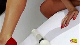 Ever had a massage turn into hot lesbian dildo fingering with spa babes?