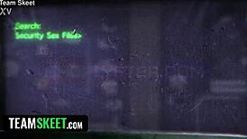 smoking hot brunette shoplifts a dress but security guard rips it off for brutal anal creampie deepthroat