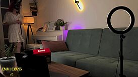 Webcam teen rides huge dragon dildo from secret admirer in bunny costume