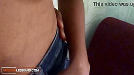 Horny BBW Ebony Lesbian WILD On Stepsis FAT PUSSY Tongue Lash!