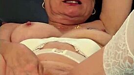 Blonde Mature Squirts Hard in Lingerie Solo Play