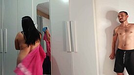 Brunette Half-Sister Fucked Bareback with Monster Cock Moaning Loud