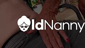 busty milf and her mature lesbian pal go wild with strapon fun on oldnanny