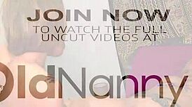 busty milf and her mature lesbian pal go wild with strapon fun on oldnanny