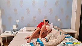 slipped into her bed while she slept for secret lingerie tit fuck