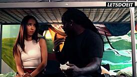 Lucky teen fucks bbc roommate hard spooning tight pussy vacation horny hostel